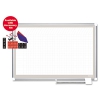 All Purpose Magnetic Planning Board, 1 X 2 Grid, 36 X 24, Aluminum Frame