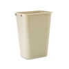 Deskside Plastic Wastebasket, Rectangular, 10 1/4 Gal, Beige