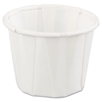 Squat Paper Portion Cup, 1oz, White, 250/bag, 20 Bags/carton