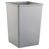 Untouchable Waste Container, Square, Plastic, 35gal, Gray