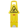 Stable Multi-lingual Safety Sign, 13w X 13 1/4d X 26h, Yellow