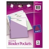 Binder Pockets, 3-hole Punched, 9 1/4 X 11, Assorted Colors, 5/pack