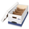 Stor/file Extra Strength Storage Box, Letter, Locking Lid, White/blue, 12/carton