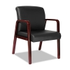 Alera Reception Lounge Series Guest Chair, Cherry/black Leather