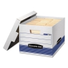 Stor/file Med-duty Letter/legal Storage Boxes, Locking Lid, White/blue, 4/carton