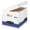 Systematic Medium-duty Storage Boxes, Letter/legal, White/blue, 12/ct