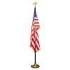 Deluxe 3 Ft X 5 Ft U.s. Flag, 8 Ft Oak Staff, 2&quot; Gold Fringe, 7&quot; Goldtone Eagle
