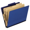 Six-section Colored Classification Folders, Letter, 2/5 Tab, Blue, 10/box