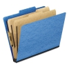 Six-section Colored Classification Folders, Letter, 2/5 Tab, Light Blue, 10/box
