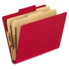 Six-section Colored Classification Folders, Letter, 2/5 Tab, Scarlet, 10/box
