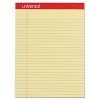 Perforated Edge Writing Pad, Legal/margin Rule, Letter, Canary, 50 Sheet, Dozen