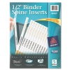 Binder Spine Inserts, 1/2&quot; Spine Width, 16 Inserts/sheet, 5 Sheets/pack
