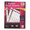 Binder Spine Inserts, 1&quot; Spine Width, 8 Inserts/sheet, 5 Sheets/pack