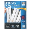 Binder Spine Inserts, 3&quot; Spine Width, 3 Inserts/sheet, 5 Sheets/pack