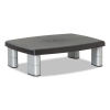 Adjustable Height Monitor Stand, 15 X 12 X 2 5/8 To 5 7/8, Black/silver
