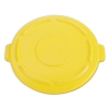 Vented Round Brute Flat Top Lid, 24 1/2 X 1 1/2, Yellow