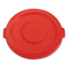 Round Flat Top Lid, For 32-gallon Round Brute Containers, 22 1/4&quot;, Dia., Red