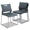 Alera Continental Series Perforated Back Stacking Chairs, Charcoal Gray, 4/ct