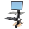 Workfit-s Sit-stand Workstation W/worksurface, Lcd Hd Monitor, Aluminum/black