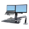 Workfit-a Sit-stand Workstation W/worksurface+,dual Lcd Monitors, Aluminum/black