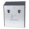 Smokers' station Wall Mounted Receptacle, 10&quot;w X 3&quot;d X 12 1/2&quot;h, Black