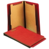 Pressboard End Tab Folders, Letter, Six-section, Bright Red, 10/box