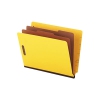 Pressboard End Tab Classification Folders, Letter, Six-section, Yellow, 10/box