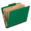 Six-section Colored Classification Folders, Letter, 2/5 Tab, Green, 10/box
