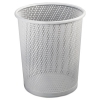 Urban Collection Punched Metal Wastebin, 20.24 Oz, Steel, White Satin, 9&quot;dia