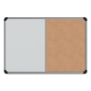Cork/dry Erase Board, Melamine, 24 X 18, Black/gray Aluminum/plastic Frame