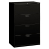 500 Series Four-drawer Lateral File, 36w X 19-1/4d X 53-1/4h, Black