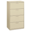 500 Series Four-drawer Lateral File, 30w X 19-1/4d X 53-1/4h, Putty