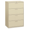 500 Series Four-drawer Lateral File, 36w X 19-1/4d X 53-1/4h, Putty