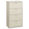 500 Series Four-drawer Lateral File, 30w X 19-1/4d X 53-1/4h, Light Gray