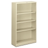 Metal Bookcase, Four-shelf, 34-1/2w X 12-5/8d X 59h, Putty