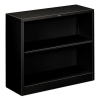 Metal Bookcase, Two-shelf, 34-1/2w X 12-5/8d X 29h, Black