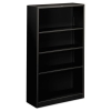 Metal Bookcase, Four-shelf, 34-1/2w X 12-5/8d X 59h, Black