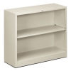 Metal Bookcase, Two-shelf, 34-1/2w X 12-5/8d X 29h, Light Gray