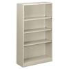 Metal Bookcase, Four-shelf, 34-1/2w X 12-5/8d X 59h, Light Gray