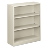 Metal Bookcase, Three-shelf, 34-1/2w X 12-5/8d X 41h, Light Gray
