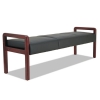 Alera Reception Lounge Wl Series Bench, 65 3/4 X 22 1/4 X 22 7/8, Black/mahogany
