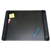 Executive Desk Pad With Leather-like Side Panels, 24 X 19, Black