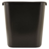 Deskside Plastic Wastebasket, Rectangular, 7 Gal, Black