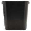 Deskside Plastic Wastebasket, Rectangular, 3 1/2 Gal, Black