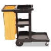 Multi-shelf Cleaning Cart, Three-shelf, 20w X 45d X 38-1/4h, Black