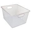 Wire Mesh Nesting Shelving Baskets, 12 X 14 X 7 3/4, Silver, 2/set