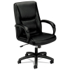 Vl161 Series Executive Mid-back Chair, Black Leather