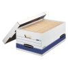Stor/file Storage Box, Legal, Locking Lid, White/blue, 12/carton