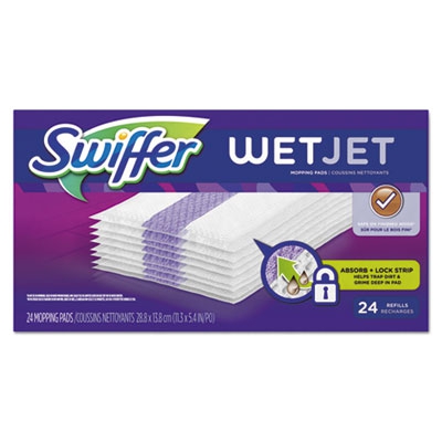 Wetjet System Refill Cloths, 11.3" X 5.4", White, 24/box, 4/ctn