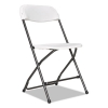 Economy Resin Folding Chair, White/black Anthracite, 4/carton
